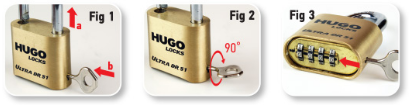 Ενισχυμένο ορειχάλκινο λουκέτο Hugo Ultra DR51 με συνδυασμό